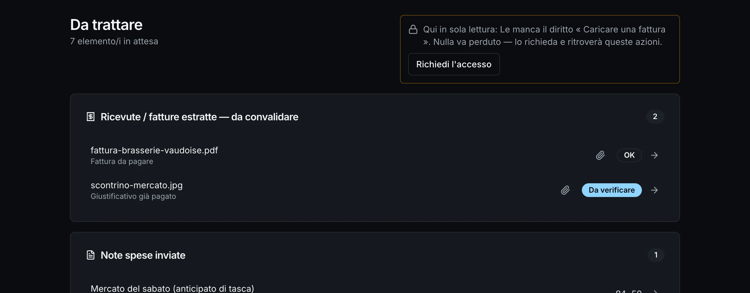 Depositare il primo documento